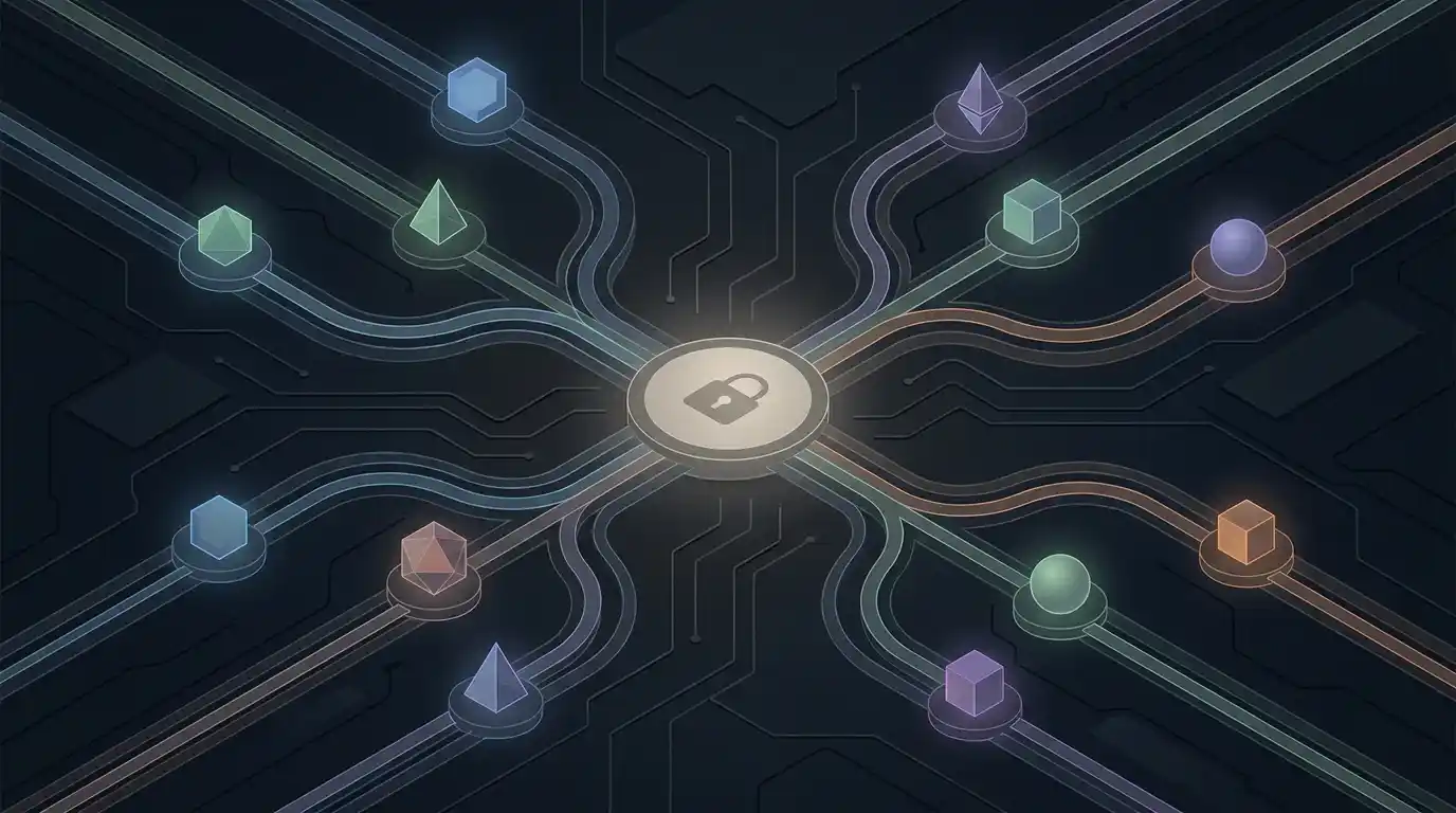 Konseptuell oversikt over kryptoaktiva og flere blokkjedenettverk i ett digitalt produktmiljø